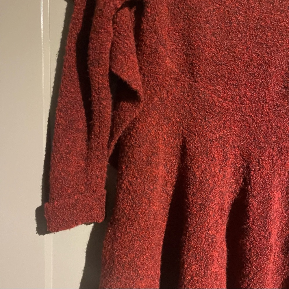 Lafayette 148 Extra Fine Wool Burgundy Long Line Draped Cardigan Sz Med Mobwife - Picture 3 of 12